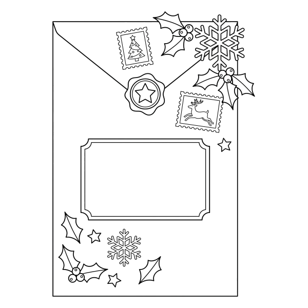 Coloriage Coloriage Noël Enveloppe à imprimer