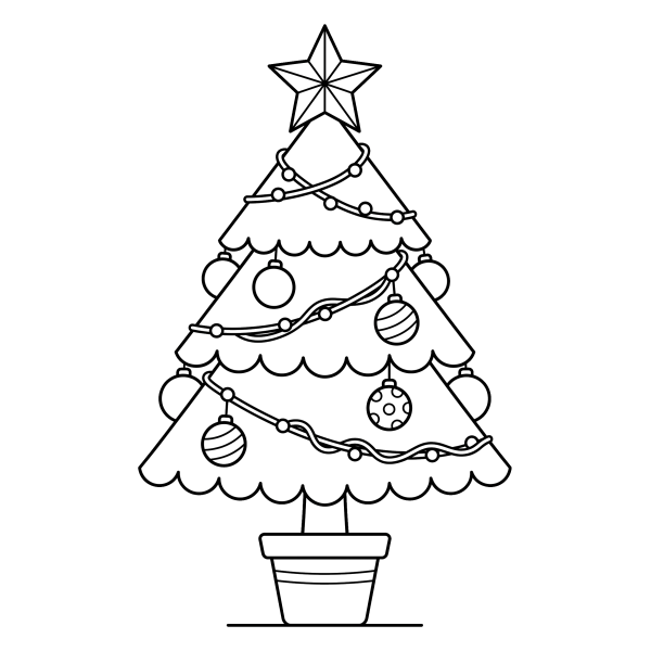 Coloriage Coloriage Noël Facile Sapin à imprimer