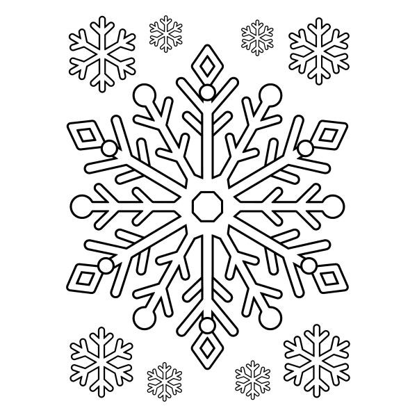 Coloriage Coloriage Noël Flocon Neige à imprimer