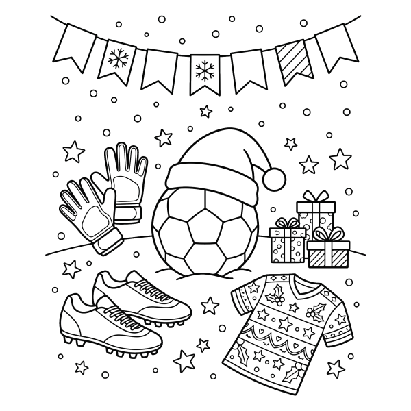 Coloriage Coloriage Noël Foot à imprimer