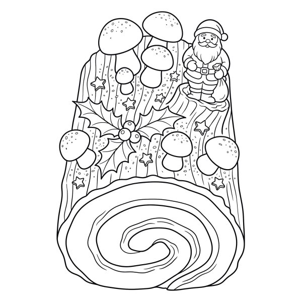 Coloriage Coloriage Noël Gâteau à imprimer