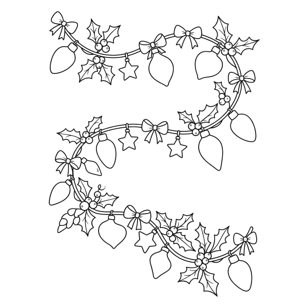 Coloriage Coloriage Noël Guirlande à imprimer