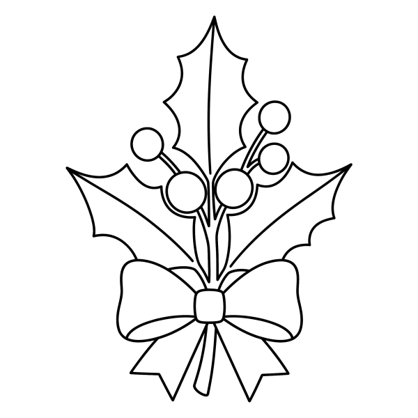 Coloriage Coloriage Noël Houx à imprimer