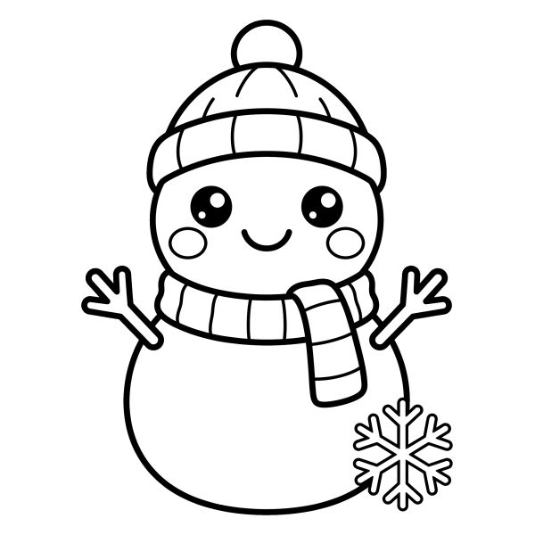 Coloriage Coloriage Noël Kawaii Facile à imprimer