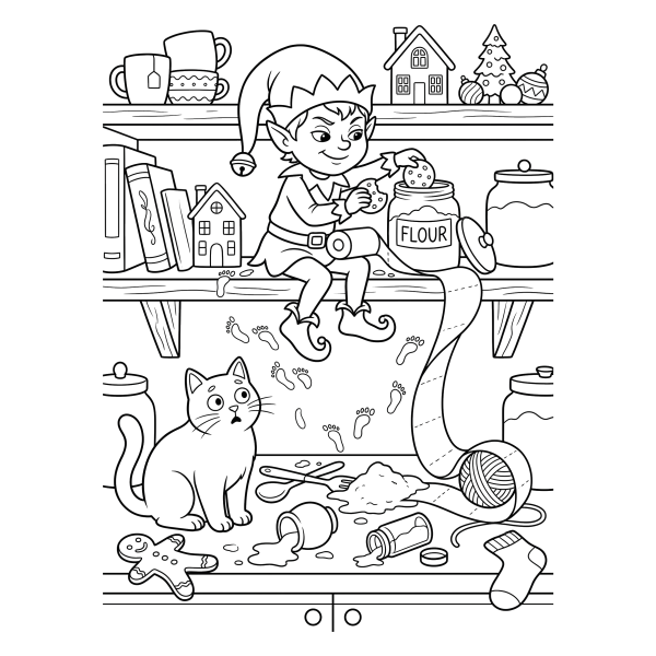 Coloriage Coloriage Noël Lutin Farceur à imprimer
