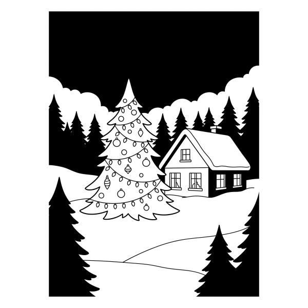 Coloriage Coloriage Noël Noir et Blanc à imprimer