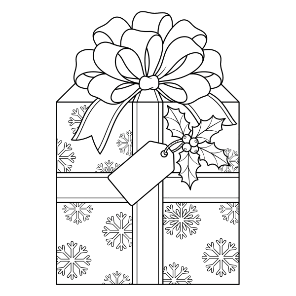 Coloriage Coloriage Noël Paquet Cadeau à imprimer