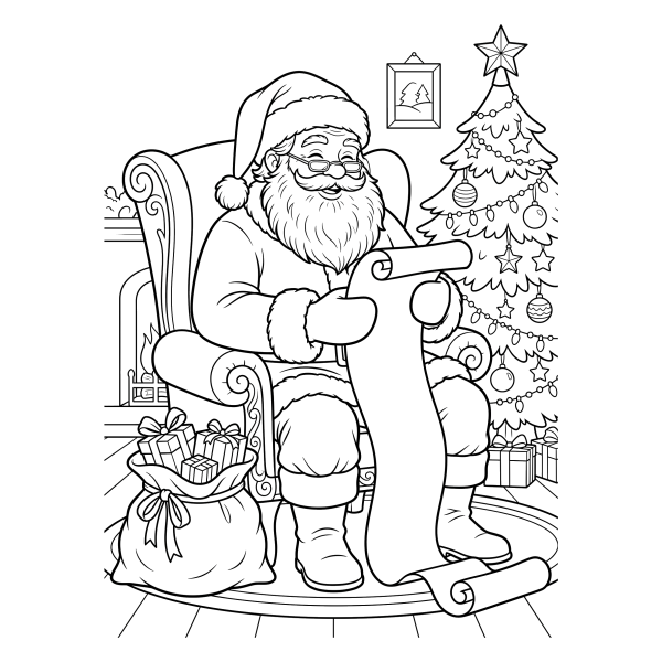 Coloriage Coloriage Noël Père Noël à imprimer