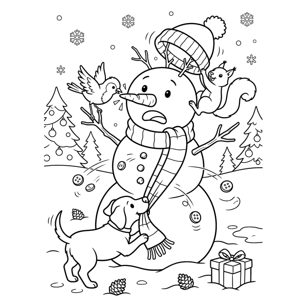 Coloriage Coloriage Noël Rigolo à imprimer