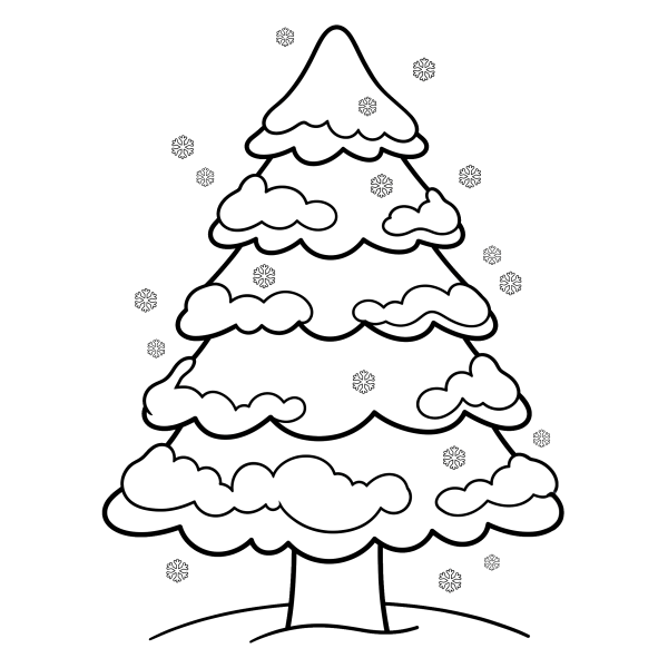 Coloriage Coloriage Noël Sapin Enneigé à imprimer