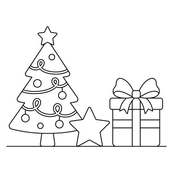 Coloriage Coloriage Noël Simple à imprimer