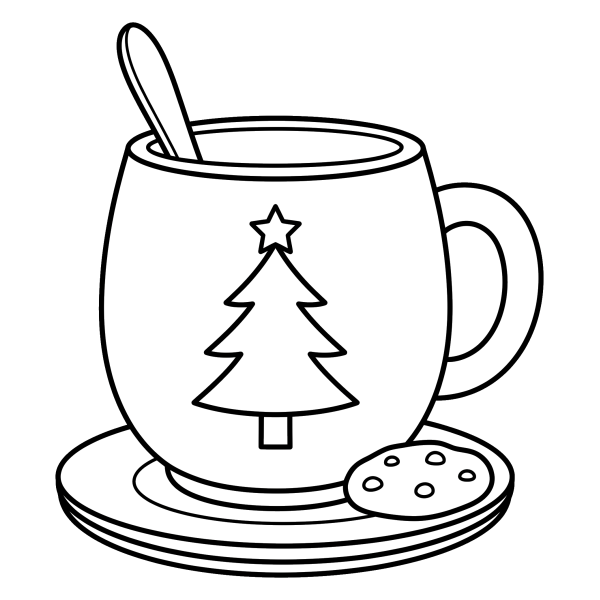 Coloriage Coloriage Noël Tasse à imprimer