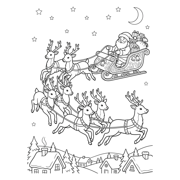 Coloriage Coloriage Noël Traîneau à imprimer