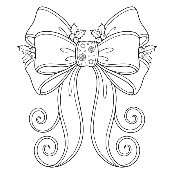 Coloriage Coloriage Nœud de Noël à imprimer