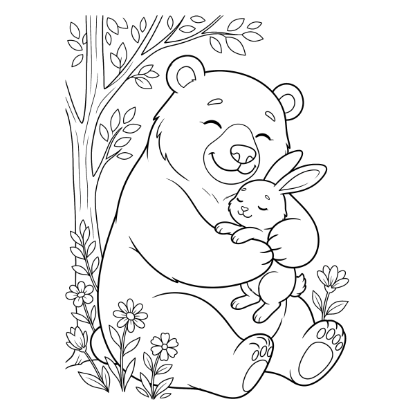 Coloriage Coloriage Ours Câlin à imprimer