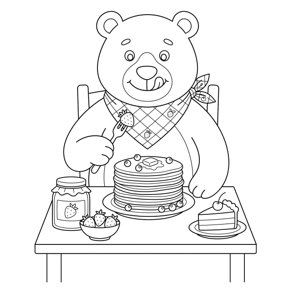 Coloriage Coloriage Ours Gourmand à imprimer