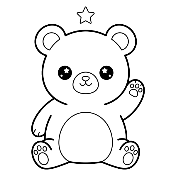 Coloriage Coloriage Ours Kawaii à imprimer