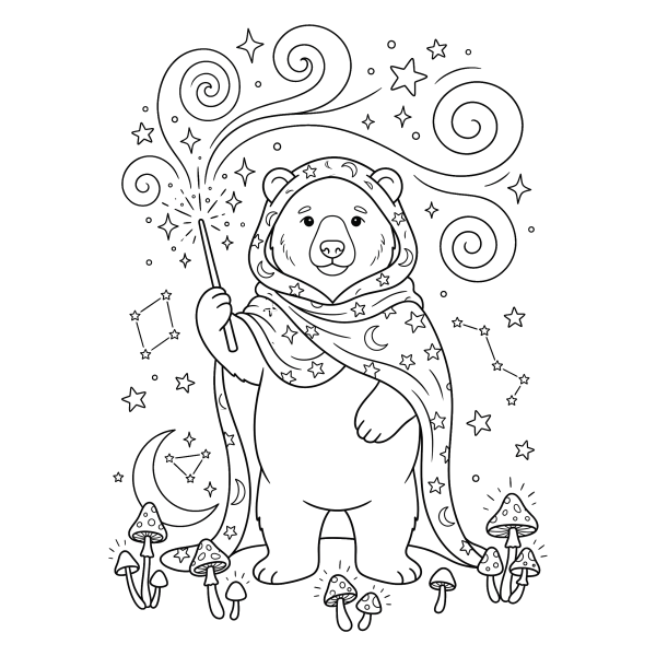 Coloriage Coloriage Ours Magique à imprimer