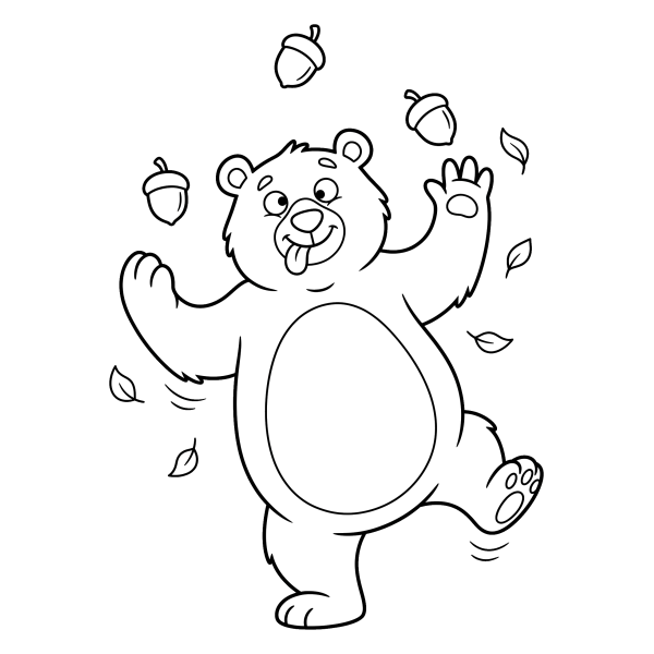 Coloriage Coloriage Ours Rigolo à imprimer