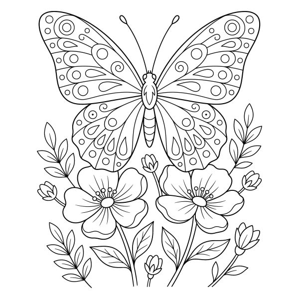 Coloriage Coloriage Papillon d'Été à imprimer