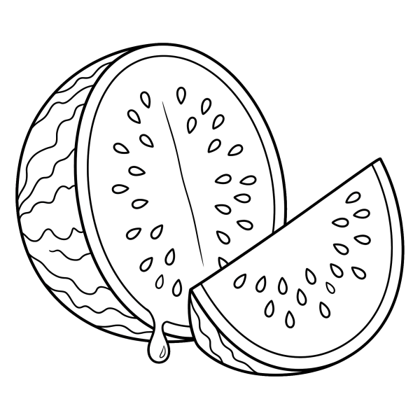 Coloriage Coloriage Pastèque d'Été à imprimer