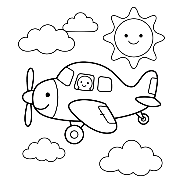 Coloriage Coloriage Petit Avion à imprimer