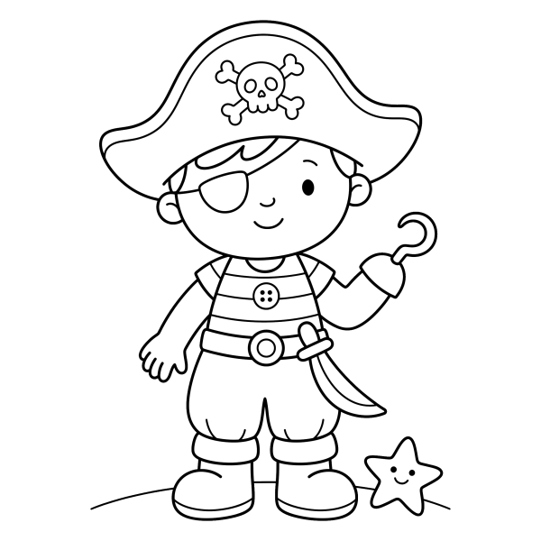 Coloriage Coloriage Pirate Facile à imprimer