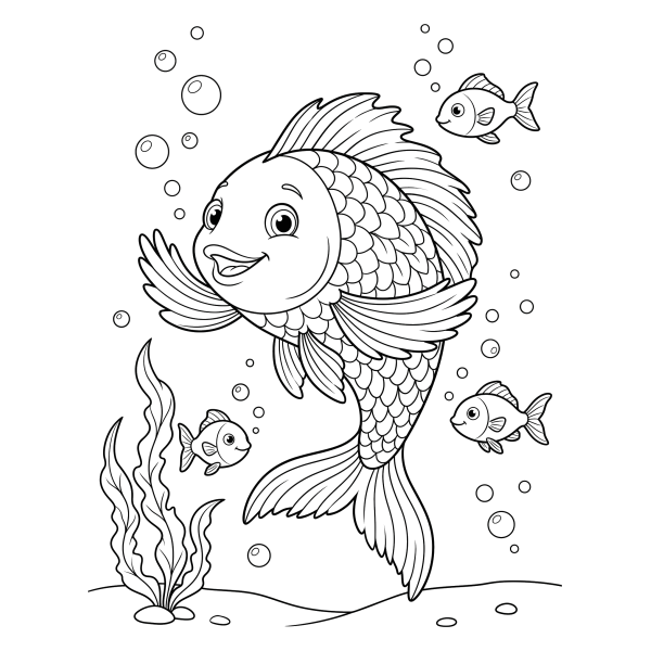 Coloriage Coloriage Poisson Arc-en-ciel à imprimer