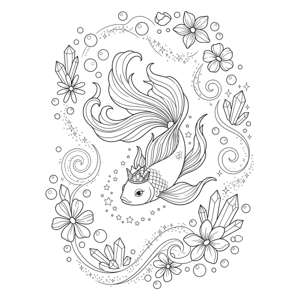Coloriage Coloriage Poisson Magique à imprimer