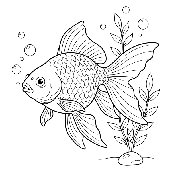 Coloriage Coloriage Poisson Rouge à imprimer