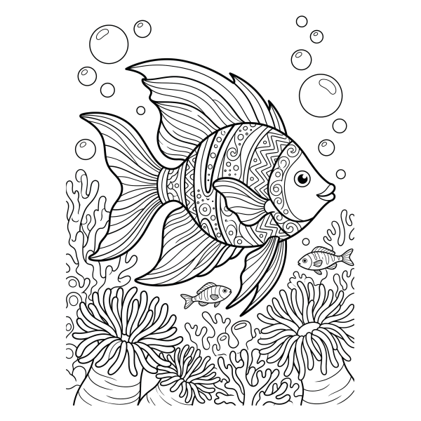 Coloriage Coloriage Poisson Tropical à imprimer