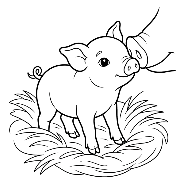 Coloriage Coloriage Porcelet Nouveau-né à imprimer
