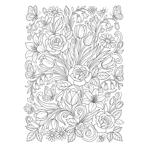 Coloriage Coloriage Printemps Adulte à imprimer