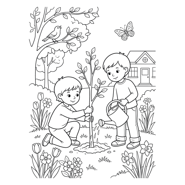 Coloriage Coloriage Printemps Cycle 2 à imprimer