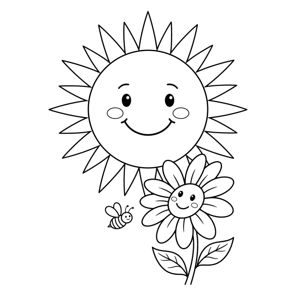 Coloriage Coloriage Printemps Facile à imprimer