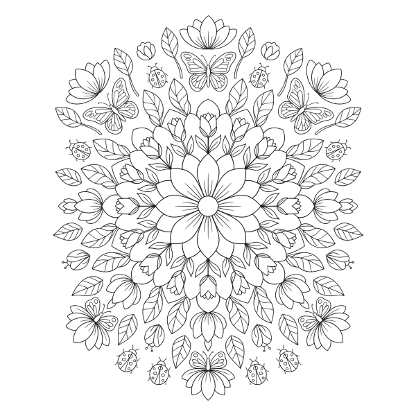Coloriage Coloriage Printemps Mandala à imprimer