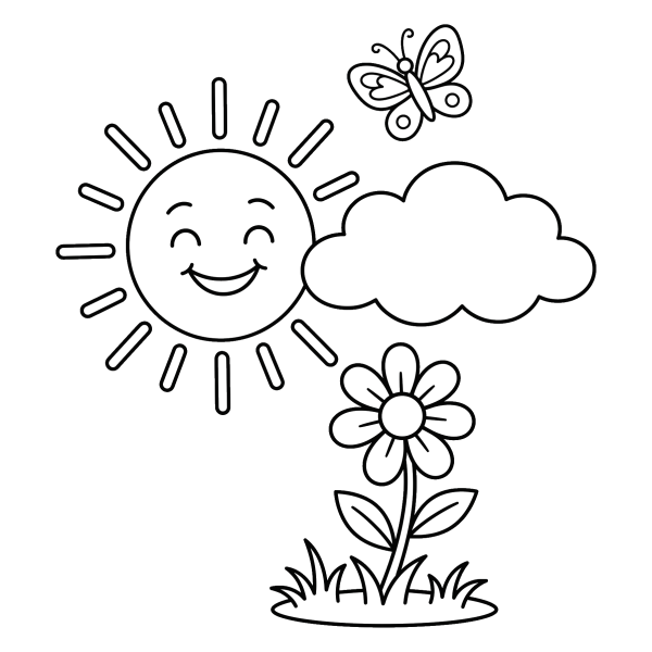 Coloriage Coloriage Printemps Simple à imprimer