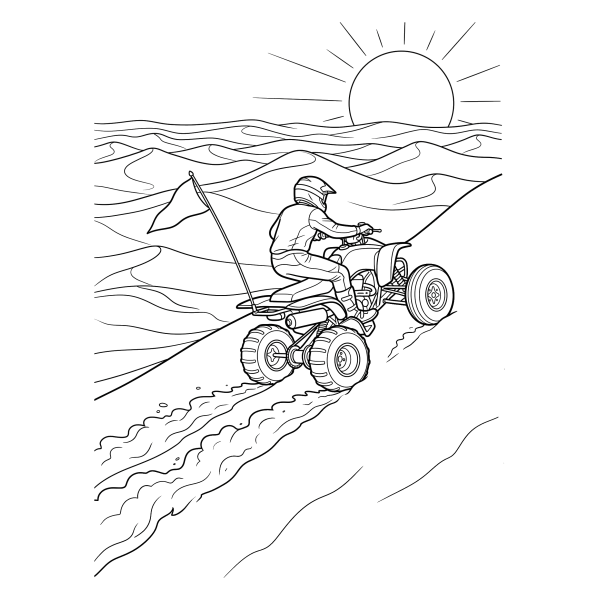 Coloriage Coloriage Quad dans les Dunes à imprimer