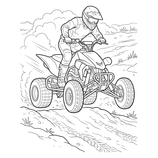 Coloriage Coloriage Quad de Course à imprimer