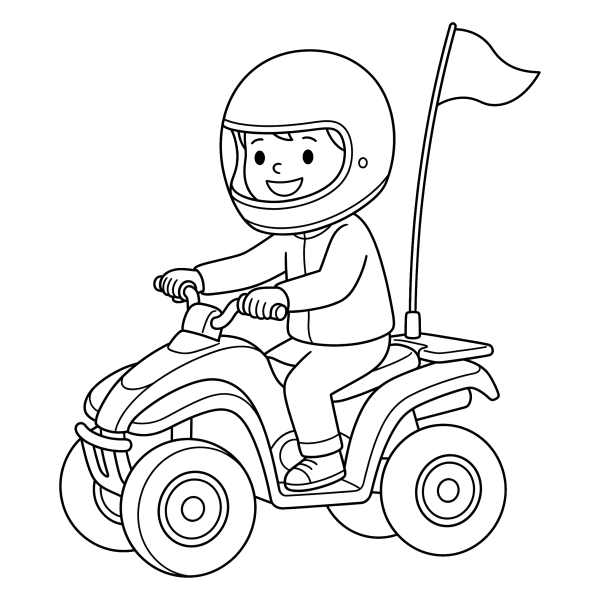 Coloriage Coloriage Quad Enfant à imprimer