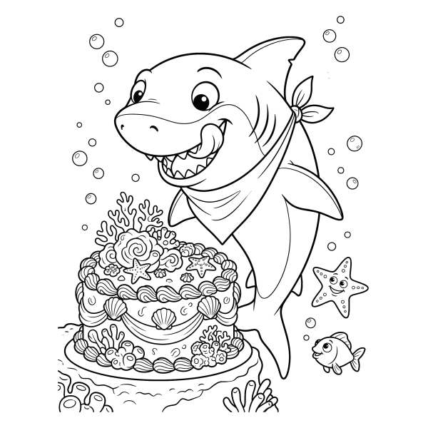 Coloriage Coloriage Requin Gourmand à imprimer