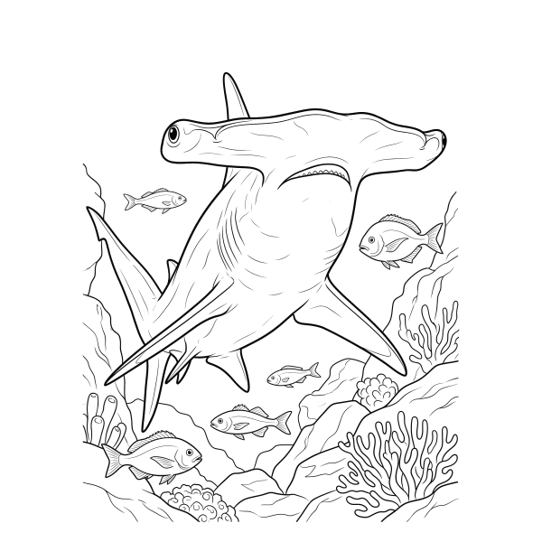 Coloriage Coloriage Requin Marteau à imprimer