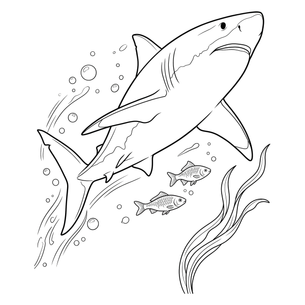 Coloriage Coloriage Requin qui Nage à imprimer