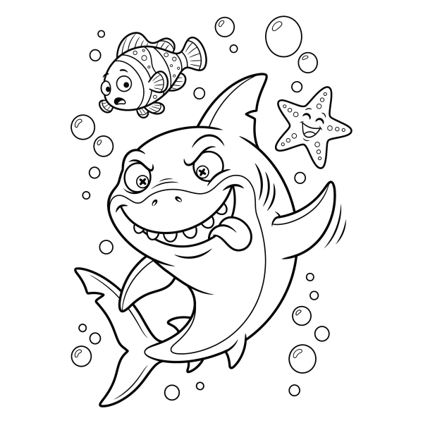 Coloriage Coloriage Requin Rigolo à imprimer