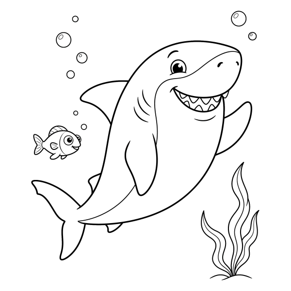 Coloriage Coloriage Requin Souriant à imprimer