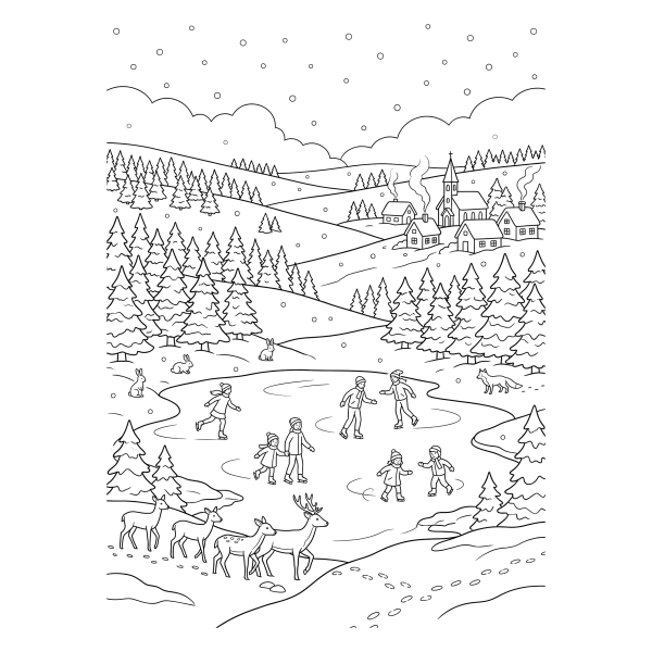 Coloriage Coloriage Saison Hiver à imprimer