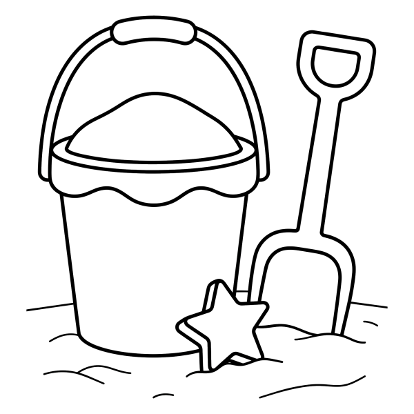 Coloriage Coloriage Seau et Pelle à imprimer