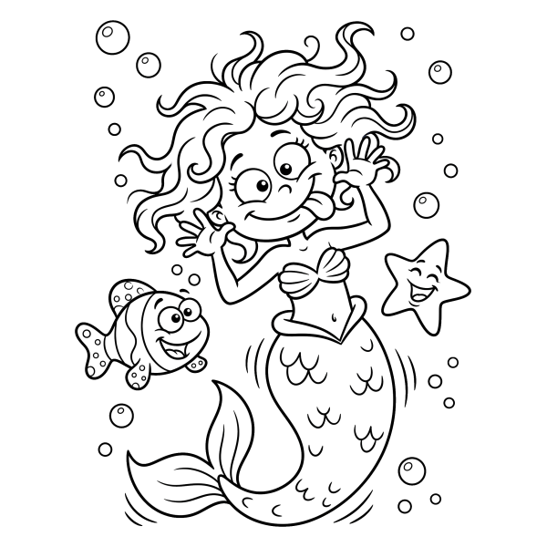 Coloriage Coloriage Sirène Rigolote à imprimer
