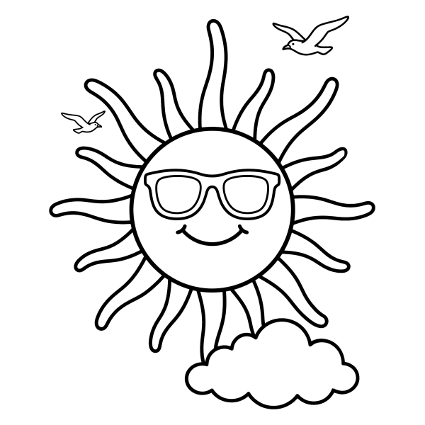 Coloriage Coloriage Soleil d'Été à imprimer