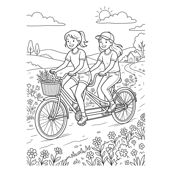 Coloriage Coloriage Tandem à imprimer